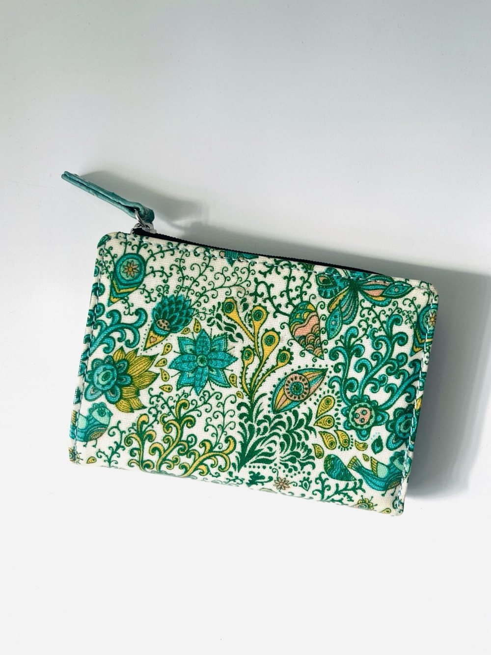 Green & Yellow Botanical Floral Pattern Card ID Wallet